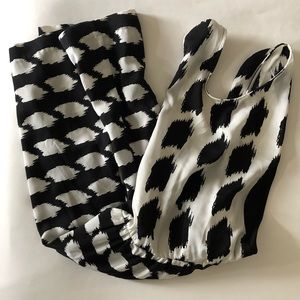 Black and White Pattern Slip Over Dress